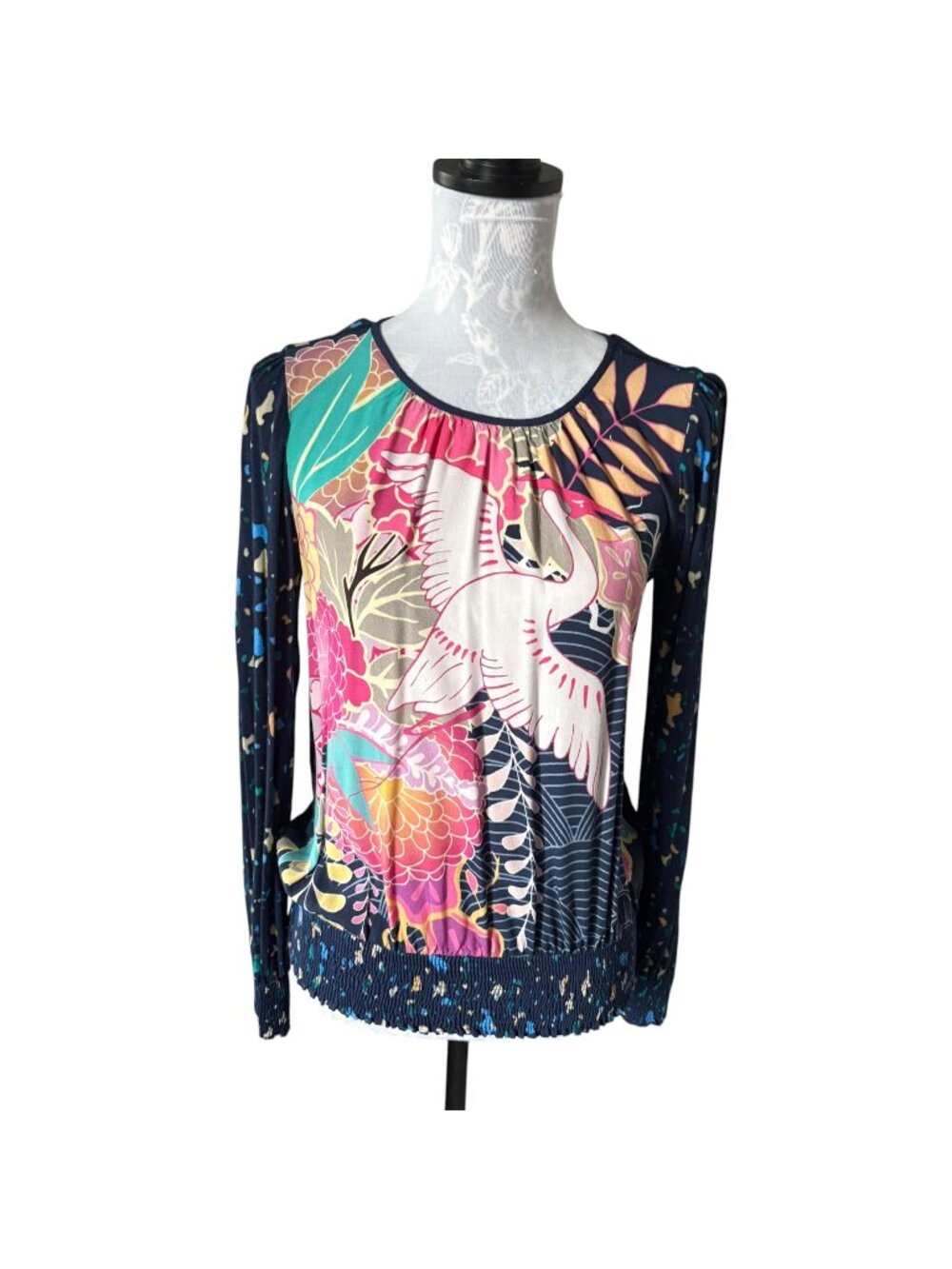 Blank London Anthropologie Arissa Top Shirt Long Sleeve Floral Boho XSmall
